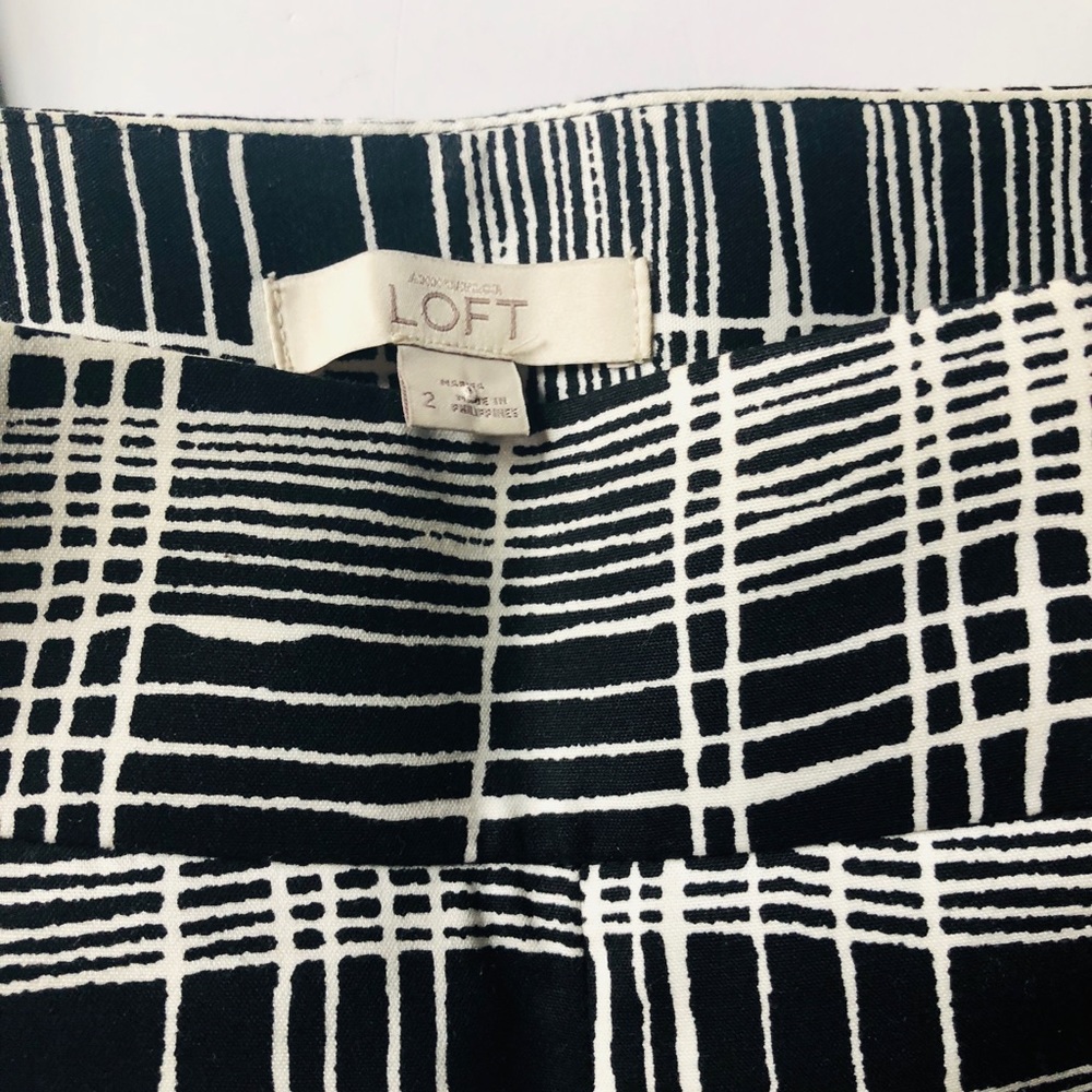 LOFT black / cream printed pants - Picture 4 of 6